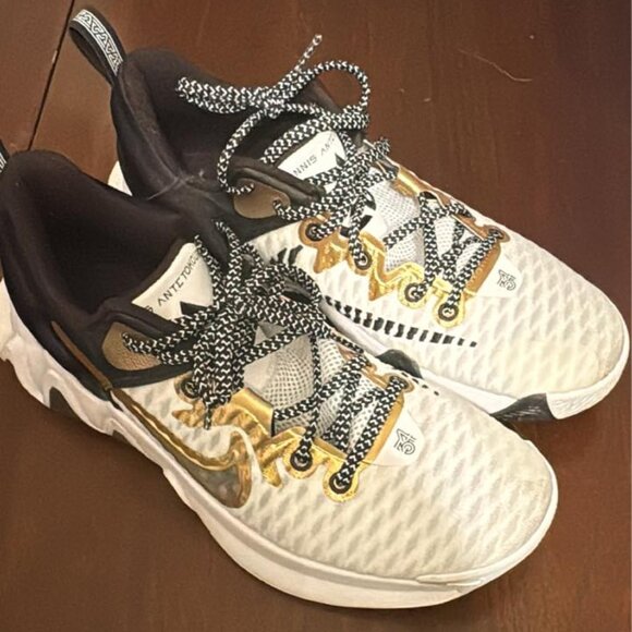 Nike White and Gold Athletic Shoes - Picture 1 of 1